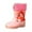 b26-Pink, variant on KPOPLK Kids Waterproof Rain Boots Children Toddler Easy-On Lightweight Rubber Shoes Cute Print Boys Girls Pull On Handles(Yellow,6)