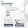 thumbnail image 6 of Sofucor 48" White Modern LED Ceiling Fan with Remote Control, 6 of 7