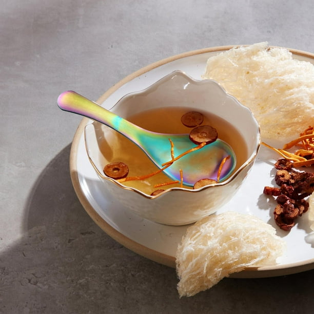 Cucharas de sopa Cuchara de acero inoxidable con mango corto Cuchara de comedor para niños Cuchara de helado Cuchara de té Cuchara de postre de café cuchara cuchara