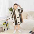 thumbnail image 6 of FORMRS Wearable Blanket Hoodie with Sleeves for Kids Cozy Flannel Sweatshirt, Beige Abstract Dots, 6 of 7