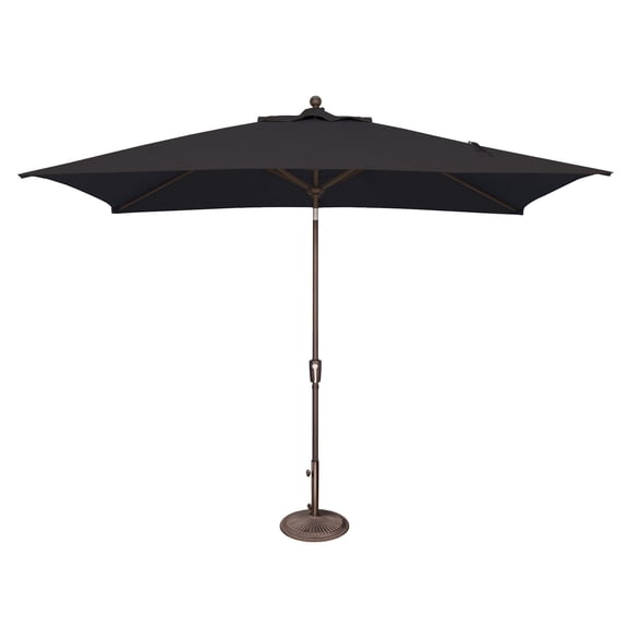 SimplyShade 10ft Outdoor Patio Rectangle Sunbrella Market Umbrella with Bronze Push Button Tilt,
