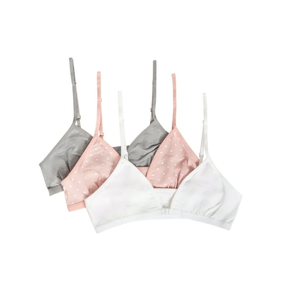 Fruit of the Loom Girls Amazing Convertible Bralettes, 3-Pack, Sizes 4-18