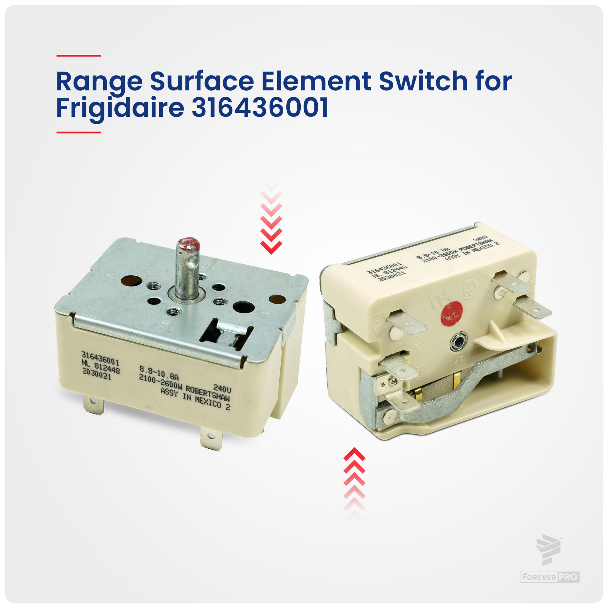 ForeverPRO 316436001 Surface Element Switch for Frigidaire Range 316021501 1155395 AH1145040 EA1145040 - image 4 of 7