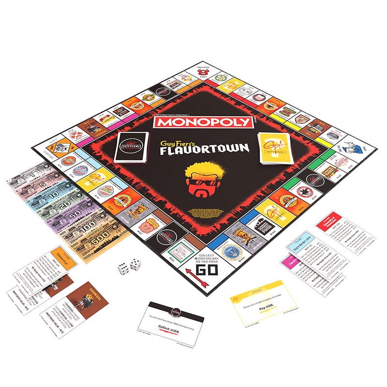 Monopoly: Flavortown Board Game, Featuring '68 Chevy Camaro, Knuckle Sandwich Coin and More, Buy, Sell, Trade Guy Fieri?s Restaurants, Build Your Own Culinary Empire, Officially Licensed Merchandise