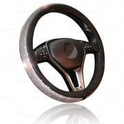 Car Crystal Bling Wheel Cover- Zone Tech Shiny Steering Wheels- Anti-Slip Rhinestones PU Leather Backing- Bling Shiny Diamond Wheel Protector