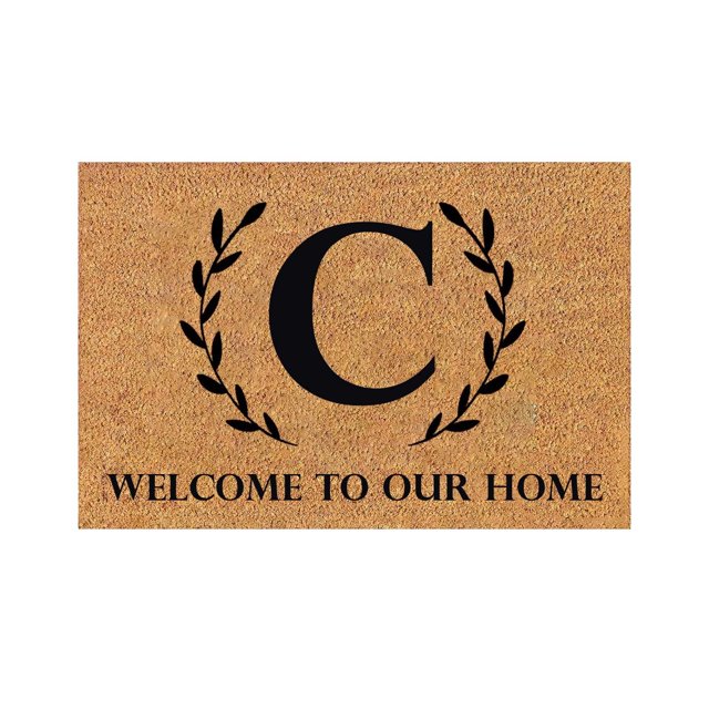 Alfombra decorativa de otoño Dainzusyful, divertida alfombra de bienvenida para entrada, porche, 60 x 40 cm, antidesgaste, para interior y exterior, para patio, granja, decoración del hogar, 26 letras