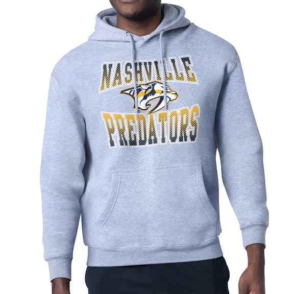 Men's Starter Gray Nashville Predators Comic Style Team Graphic Hoodie
