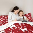 thumbnail image 4 of Castle Fairy Boys Girls Xmas Animal Deer Bedding Comforter Set 7 Pieces,Red White Full Bedding Set Lightweight,Merry Christmas Fitted Sheet Flat Sheet,Microfiber Bedroom Decor,Reversible, 4 of 8