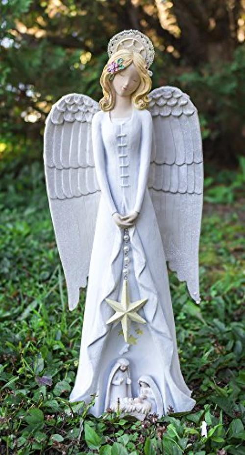 Grasslands Road Angel Figurine with Holy Family Skirt