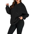 thumbnail image 2 of Sudaderas con Capucha Extragrandes para Mujer, Sudaderas de Forro , Suéteres de Moda para Otoño e Invierno Negro XL, 2 of 9
