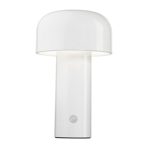 Lámpara de noche de metal LED, regalo creativo, puertos USB, decoración nórdica para mesita de noche. Blanco