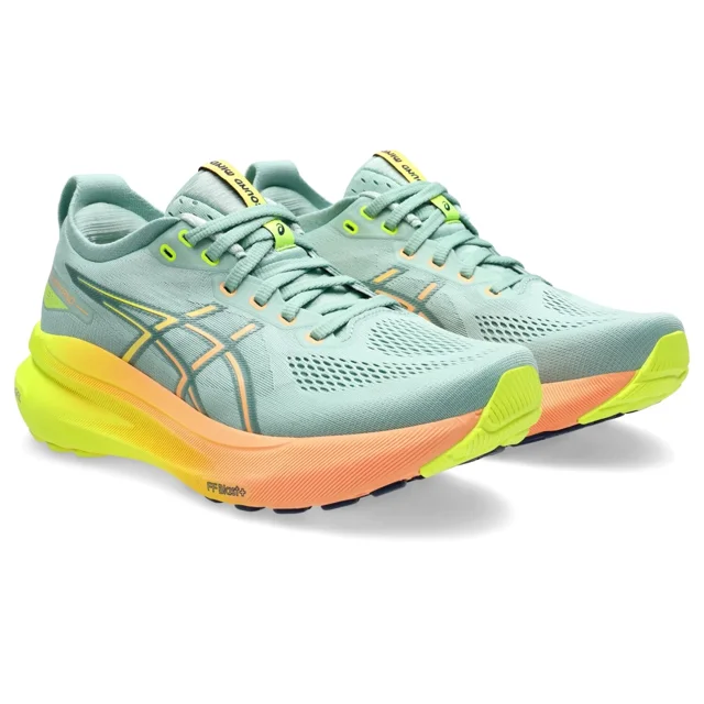 ASICS Women's Gel-Kayano 31 Paris Running Shoes, Light Celadon/Safety Yellow