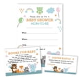 thumbnail image 4 of Inkdotpot Set Of 30Jungle Animals Baby Shower Invitations-Diaper Raffle Tickets And Baby Shower Book Request Cards Its a Boy Its a girl Invites, 4 of 8