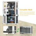 thumbnail image 5 of Euroco 63" Height Garden Wood Storage Cabinet & Mini Greenhouse, Outdoor Tool Storage Shed with Waterproof Roof and Lockable Door, 5 of 9