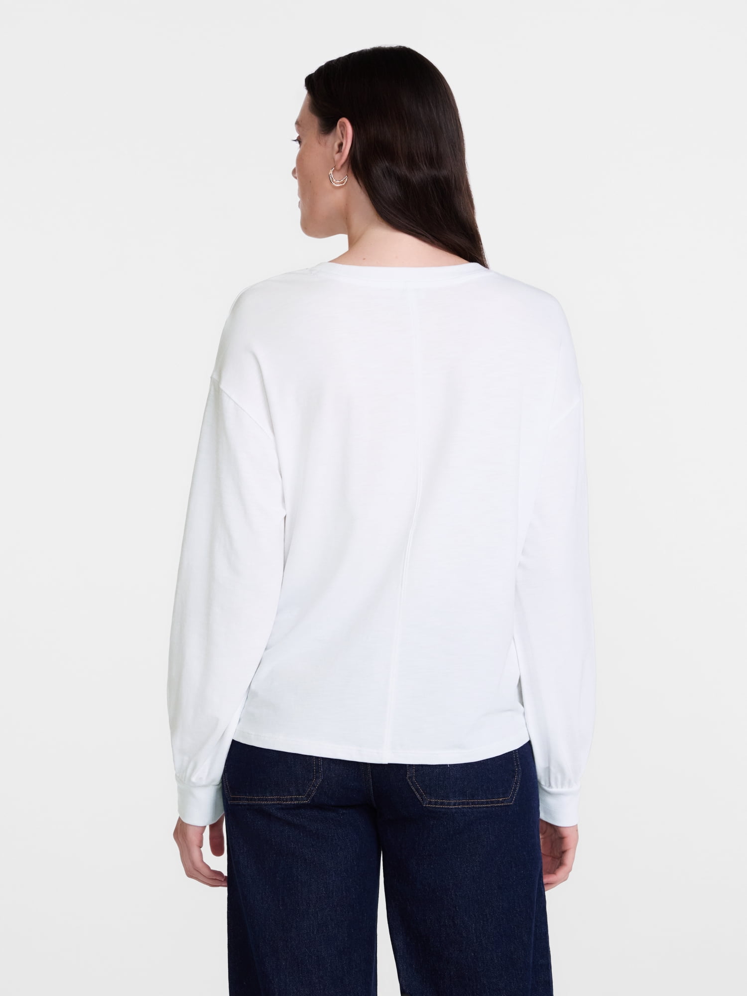 Scenario Women's Oversized Tee with Long Sleeves, Sizes XS-XXXL
