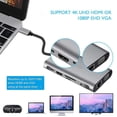 thumbnail image 5 of Concentrador USB tipo C a HDMI 4K, adaptador VGA, RJ45, LAN, Ethernet, SD, TF, USB-C 3.0, conector de 3,5 mm, audio y vídeo para MacBook Pro OTG, 5 of 5
