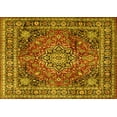 thumbnail image 1 of Ahgly Company Machine Washable Indoor Rectangle Medallion Yellow Traditional Area Rugs, 7' x 10', 1 of 4