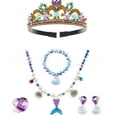 thumbnail image 1 of Collar de princesa sirena para niños, pulsera de perlas de concha, accesorios de fiesta del mundo submarino para niños, decoración de cosplay, 1 of 4