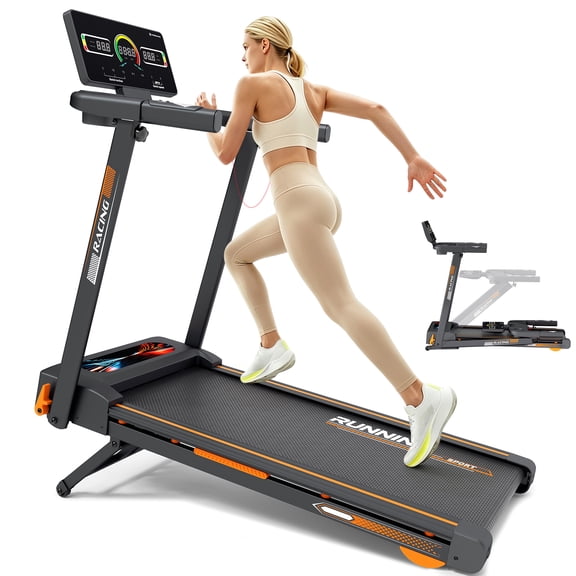 Folding Home Treadmill, Peak 3.0 HP Ultra‑Quiet Brushless Motor, 15% Auto Incline, Bluetooth Speaker & Fitness App, 330 LBS Weight Capacity