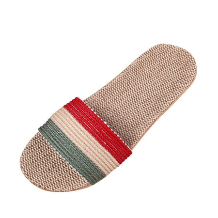 

Youmylove Slide Slippers Fashion Women Breathable Bohemia Beach Slip On Shoes Flats Casual Sandals Comfort Cozy Leisure Daily Walking