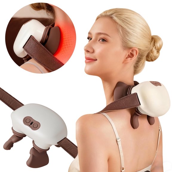 Telos Portable Neck Massager – Wireless & Rechargeable with 3-Level Kneading   Heating