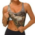 thumbnail image 4 of Vsdgher Three Horses Oil Painting Print Women Sleeveless Athletic Tank Top Built-in Bra Camisole Sports Vest for Yoga Running Fitness Exercise with Removable Pads, 4 of 8
