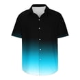 thumbnail image 5 of JWZUY Men's Relaxed Gradient Print Short Sleeve Lapel Collar Button Down Blouse Shirts - Summer Casual Tops Sky Blue 2XL, 5 of 5