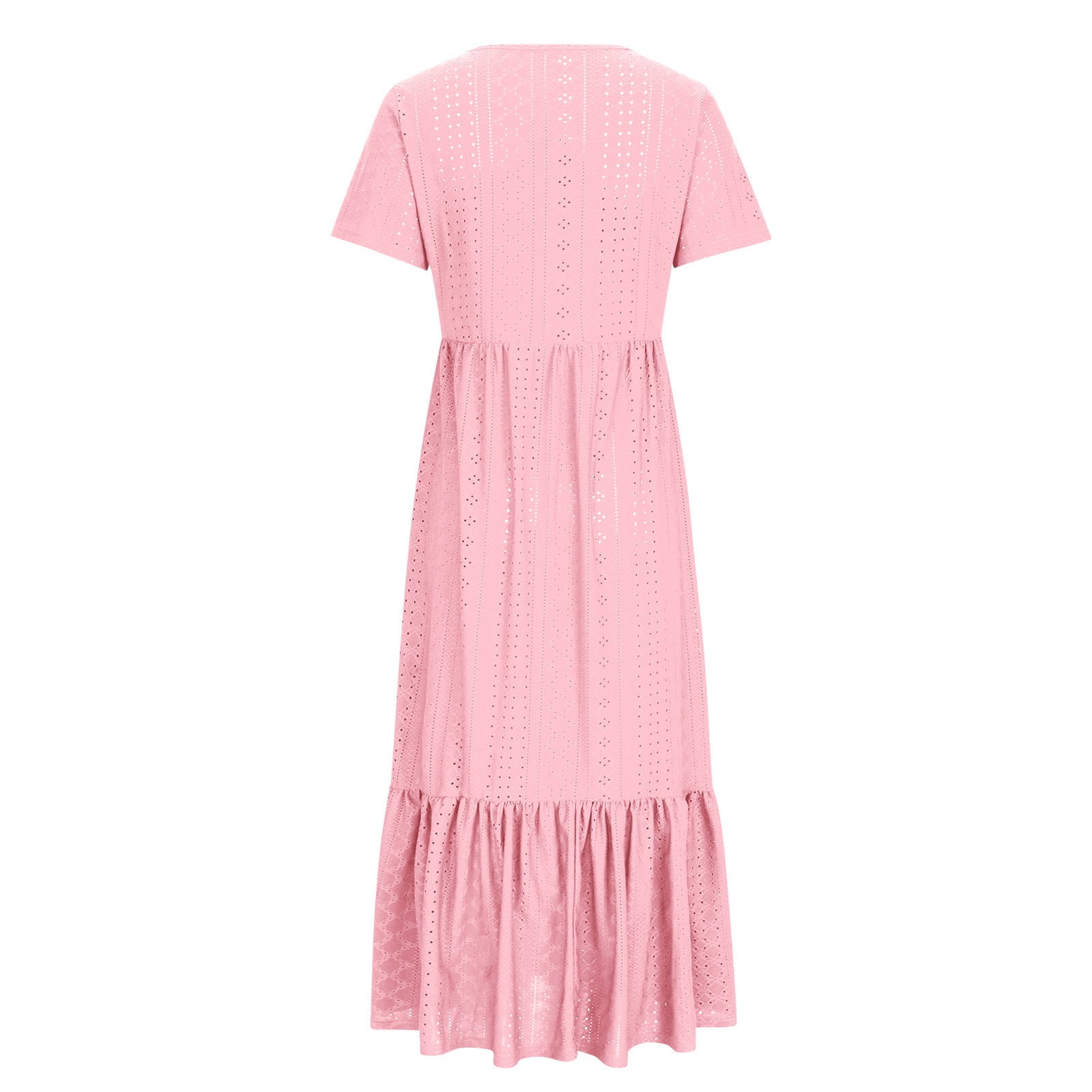 Sentmoon Plus Size Mini Dress Regular Fit Active Summer 2026 Solid Color Women's Dresses Short Sleeve Crew Neck Workout Breathable Cute Spring Dresses for Concert and Rave Pink S