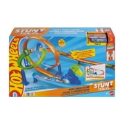 Hot Wheels Stunt Tracks Rapid Launch Cyclone Track Set & 1:64 Scale Die-Cast Toy Car