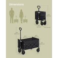 thumbnail image 7 of Small Collapsible Wagon with 400 lb Dynamic Weight Capacity, Foldable Wagon Cart, Folding Camp Cart with Wheels, for Outdoor, Yard, 90 L, Ink Black UGFW909B01, 7 of 7