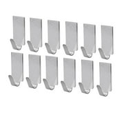 Masteelf Adhesive Hooks, Waterproof Stainless Steel Towel Hooks for Home, Kitchen, Bathroom, 6/ 12/ 36/ 72/ 144/ 288pcs
