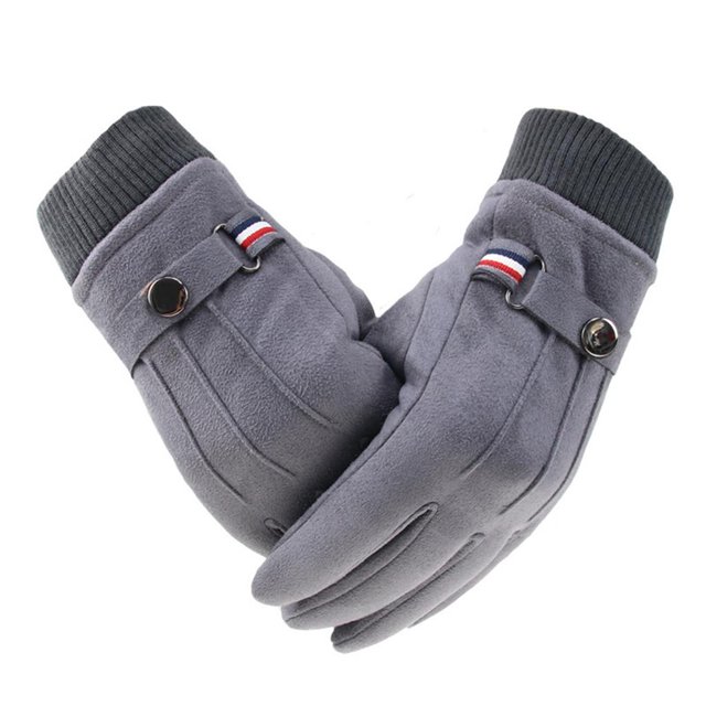 Matsuzay Hombre invierno mantener caliente pantalla táctil más terciopelo interior guantes moda masculina estilo Simple espesar tela de gamuza guantes Suministros de limpieza para el hogar Matsuzay HA017275-00