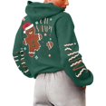 thumbnail image 5 of Wang6 Christmas Hoodies for Women Plus Size Funny Back Merry Christmas Letter Print Hooded Sweatshirts Long Sleeve V Neck Xmas Holiday Party Graphic Pullovers Tops with Pocket X_Dark Green L, 5 of 8