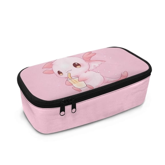Garronmavis Axolotl Pencil Case Pen Bag Zipper Pencil Pouch Stationery Bag Large Capacity Pencil Box Pencil Holder for Kids Teen