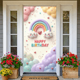 thumbnail image 5 of Colorful Theme Birthday Banner Rainbow Design Happy Birthday Banner for Kids Party Celebration Photo Background, 5 of 7