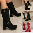 thumbnail image 4 of Women's Boots Knee Block Heel Zipper Boot Heel Knee High Boots For Disco Evening Party, 4 of 8