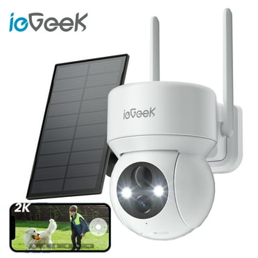 ieGeek Security Cameras Wireless Outdoor, 2K WiFi Solar Camera for Home Surveillance, 360 View PTZ, Battery Powered, Color Night Vision, Motion Sensor