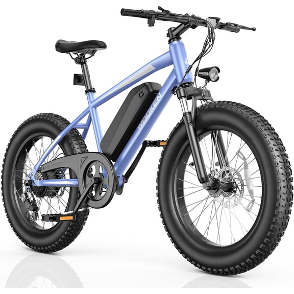 WOOKEN Electric Bike for Adults, 750W Ebike, 25MPH 60Miles Electric Mountain Bike, 26" Fat Tire Electric Bicycle with 48V 15AH Battery, Rear Rack, Lockable Suspension Fork,7 Speed,UL 2849