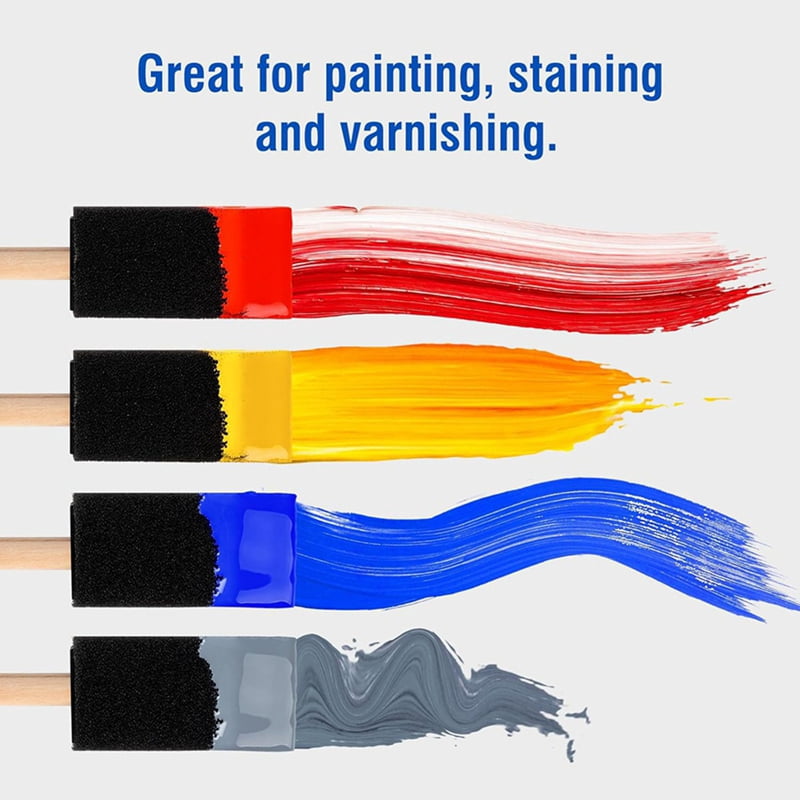 240 Pcs Foam Paint Brushes, 1 Inch Foam Brush with Wood Handle, Bulk Sponge Brushes for Painting, Foam Art Paintbrushes