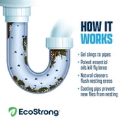 معالجة تصريف ذباب الفاكهة EcoStrong، تقضي على ذباب الصرف، والبعوض، وذباب المجاري، 32 أونصة
