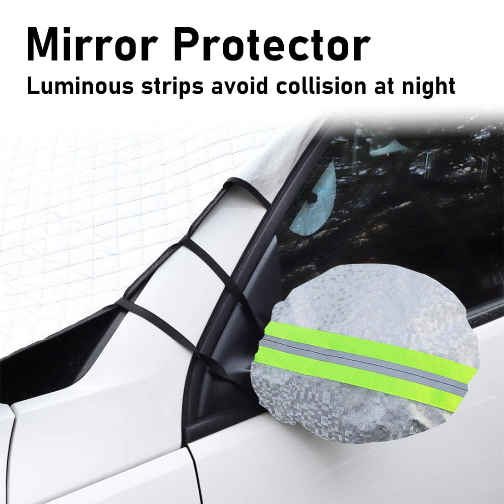 AYAMAYA Car Rear Windshield Snow Cover, All Weather Back Window Shade With Windproof Straps For Complete Protection From Snow & Ice & Frost Fits Most SUV Sedans
