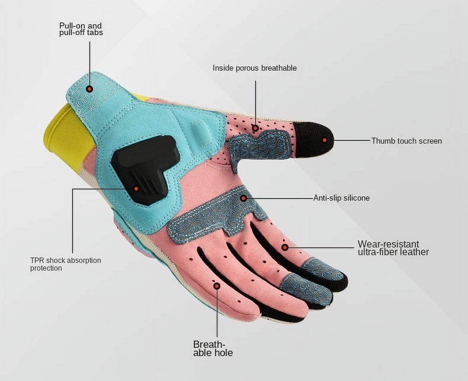 Unisex Touch Screen Cycling MTB Anti Slip Gloves ,Motorcycle Summer Gloves ,Flexible and Comfortable