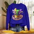 thumbnail image 4 of ClodeEU Women Holiday Mardi Gras Sweatshirts,Casual Fashion Long Sleeve Sequin Sweatshirt A-Blue,Womens Plus XL, 4 of 6