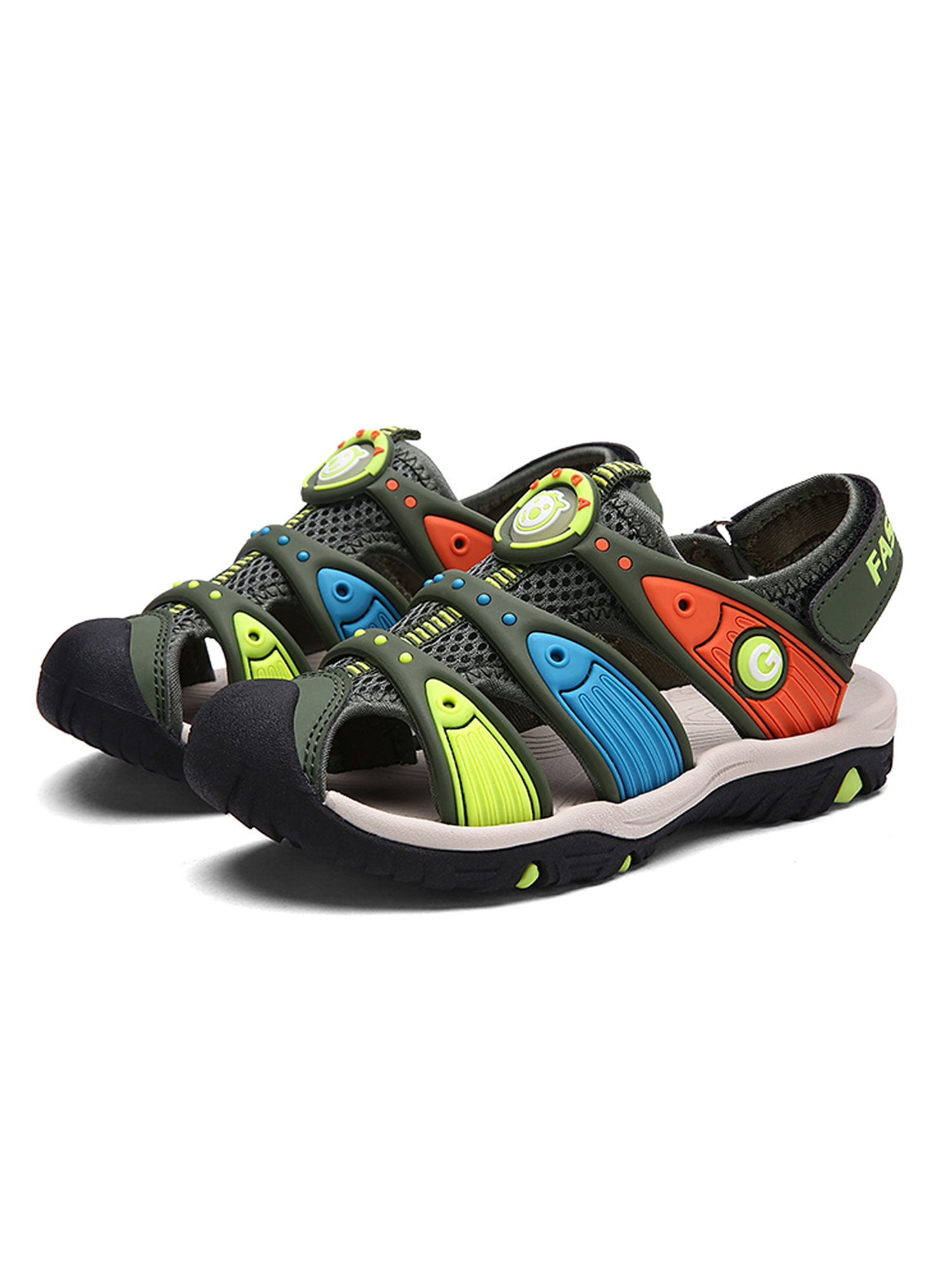 CYBLING Boys and Girls Outdoor Sport Sandals Kids Closed-Toe Breathable  Mesh Water Shoes
