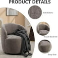 thumbnail image 4 of Swivel Barrel Chair, 360 Degree Swivel Small Single Sofa with Wooden Frame and Upholstered, Modern Round Accent Armchairs for Indoor, Living Room, Dining Room, Bedroom and Shopping Mall, Gray, 4 of 8