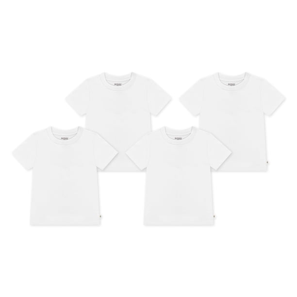 Camiseta HUGGIES Paquete Básico de 4 Unidades en Algodón Orgánico Blanco