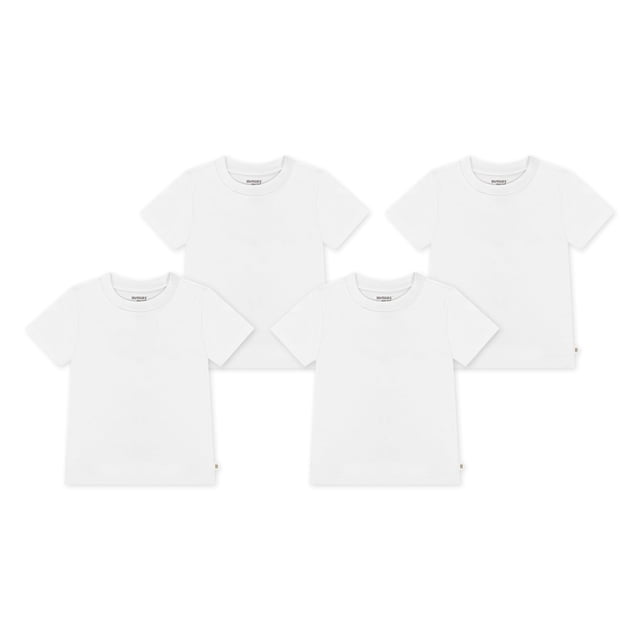 Remera HUGGIES Paquete de 4 Básicas de Algodón Blanco Brillante