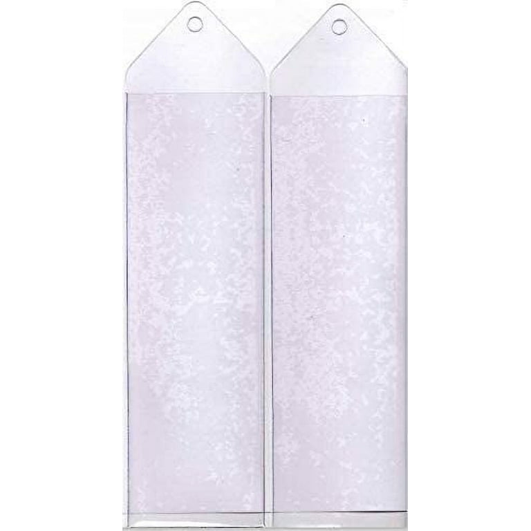 Clear 12lb 2 1/2 x 7 1/8 Hanging Vinyl Bookmark Sleeve - 100 Pack