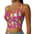 thumbnail image 2 of Hirioo Green Avocado for Women's Sports Vest with Full-Print Design, Stretchy Fabric and Removable Pads-Medium, 2 of 8