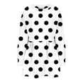 thumbnail image 5 of Lindreshi Fall Dresses for Teens with Long Sleeves Women's Winter New Polka Style Dress V-Neck Bubble Sleeve Pleated Dress, 5 of 5